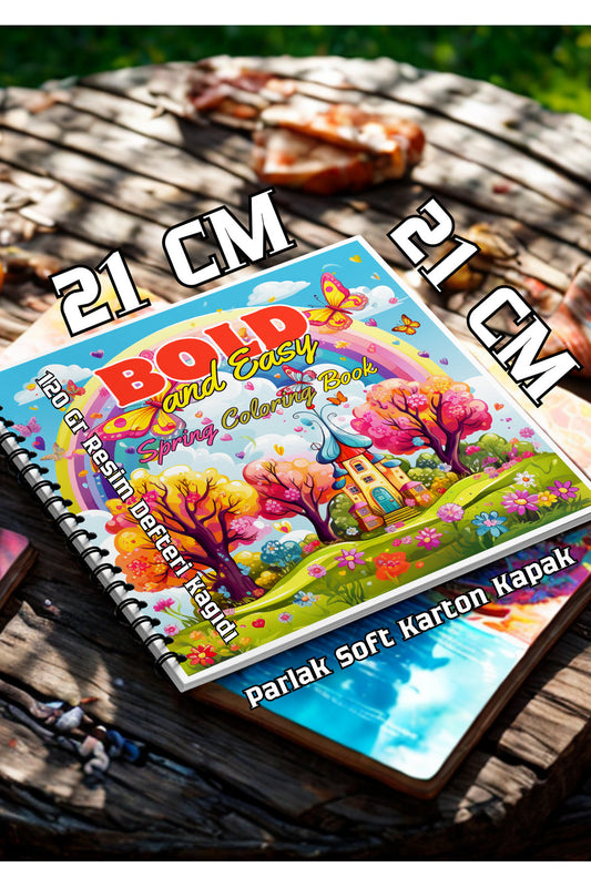 Spring (ilkbahar) Bold And Easy 20 x 20 Cm Büyük Boyama Kitabı