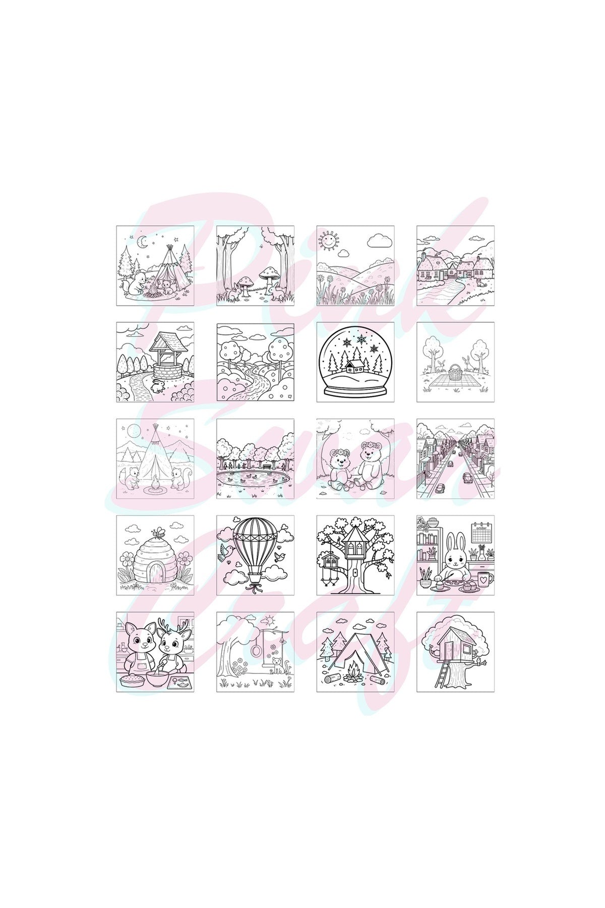 Bold And Easy Comf Day 20 x 20 Cm Büyük Boyama Kitabı - Yetişkin ve Çocuklar İçin Boyama Kitabı