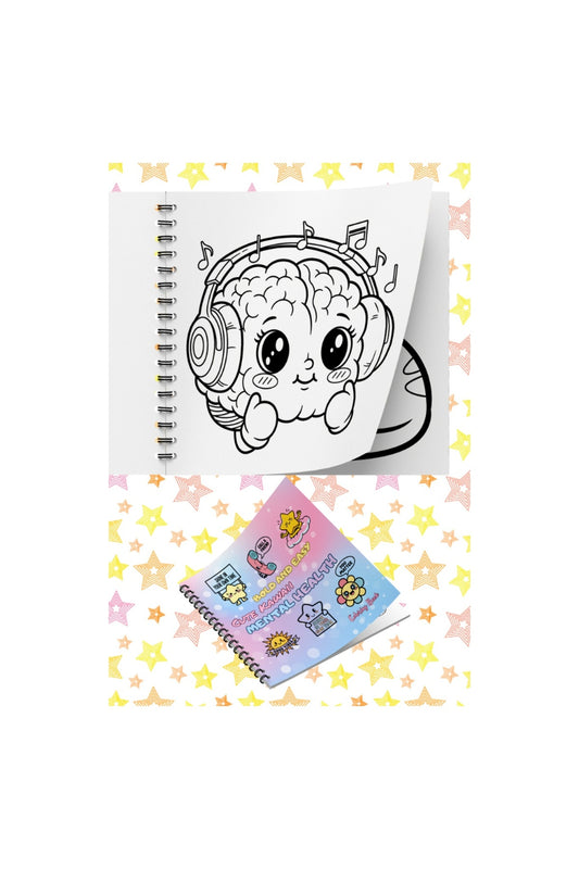 Cute Kawaii Mental Health Bold And Easy - 20x20 Büyük Boyama Kitabı, Çocuklar Ve Yetişkinler