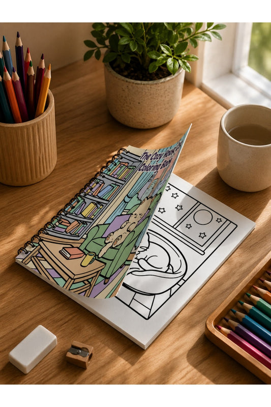 Cozy House Cats Ev Kedileri 20x20 Cm Büyük Boyama Kitabı, Çocuklar Yetişkinler
