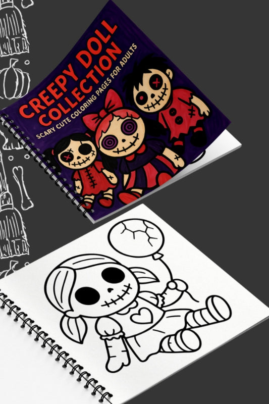 Creepy Doll Collection Bold And Easy 20x20 Cm Büyük Boyama Kitabı Çocuklar Yetişkinler