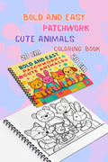 Patchwork Cute Animals Bold And Easy 20x20 Cm Büyük Boyama Kitabı, Çocuklar Ve Yetişkinlere