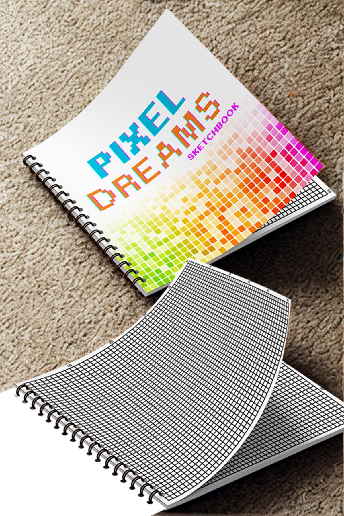 Pixel Dreams Skecth Book 20 X 20 Cm 50x50 Kareli Pixel Art, Eskiz, Çizim Ve Boyama Kitabı