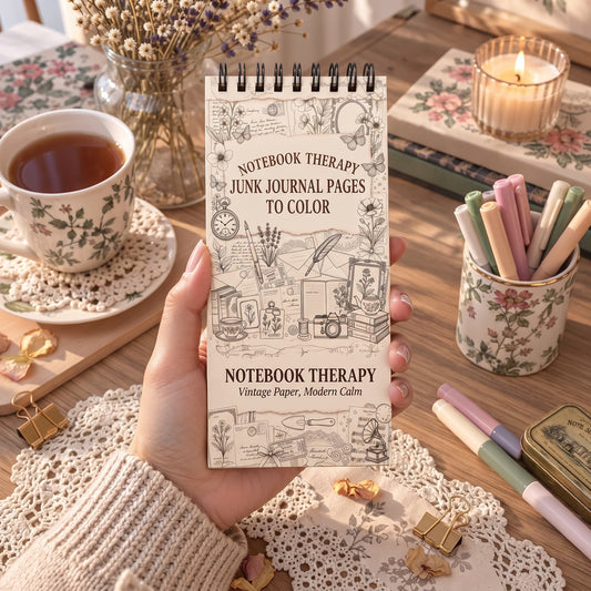 Notebook Therapy Junk Journal 10x20 cm Cep Boy Boyama Kitabı