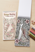 Vintage Wedding: A Timeless Love Story Boyama Kitabı - Çanta / Cep Boy - 10x20 cm