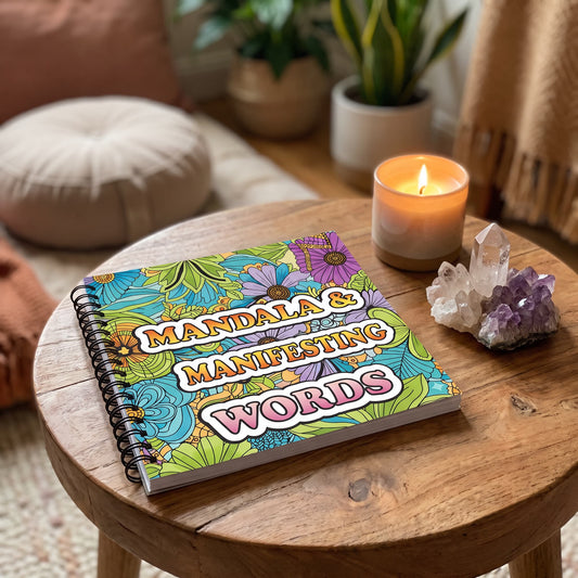Mandala Manifest Words Bold And Easy – 20x20 cm Büyük Boyama Kitabı, Çocuklar ve Yetişkinler İçin