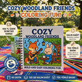 Cozy Woodland Friends Bold And Easy 20x20 Cm Büyük Boyama Kitabı, Çocuklar Ve Yetişkinlere