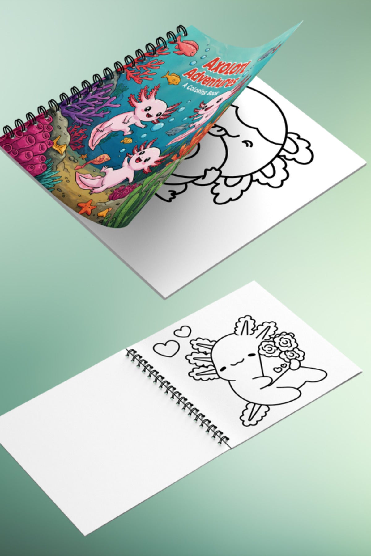 Cozy Axolotls (Aksolotlar) Bold And Easy 20 x 20 Cm Büyük Boyama Kitabı