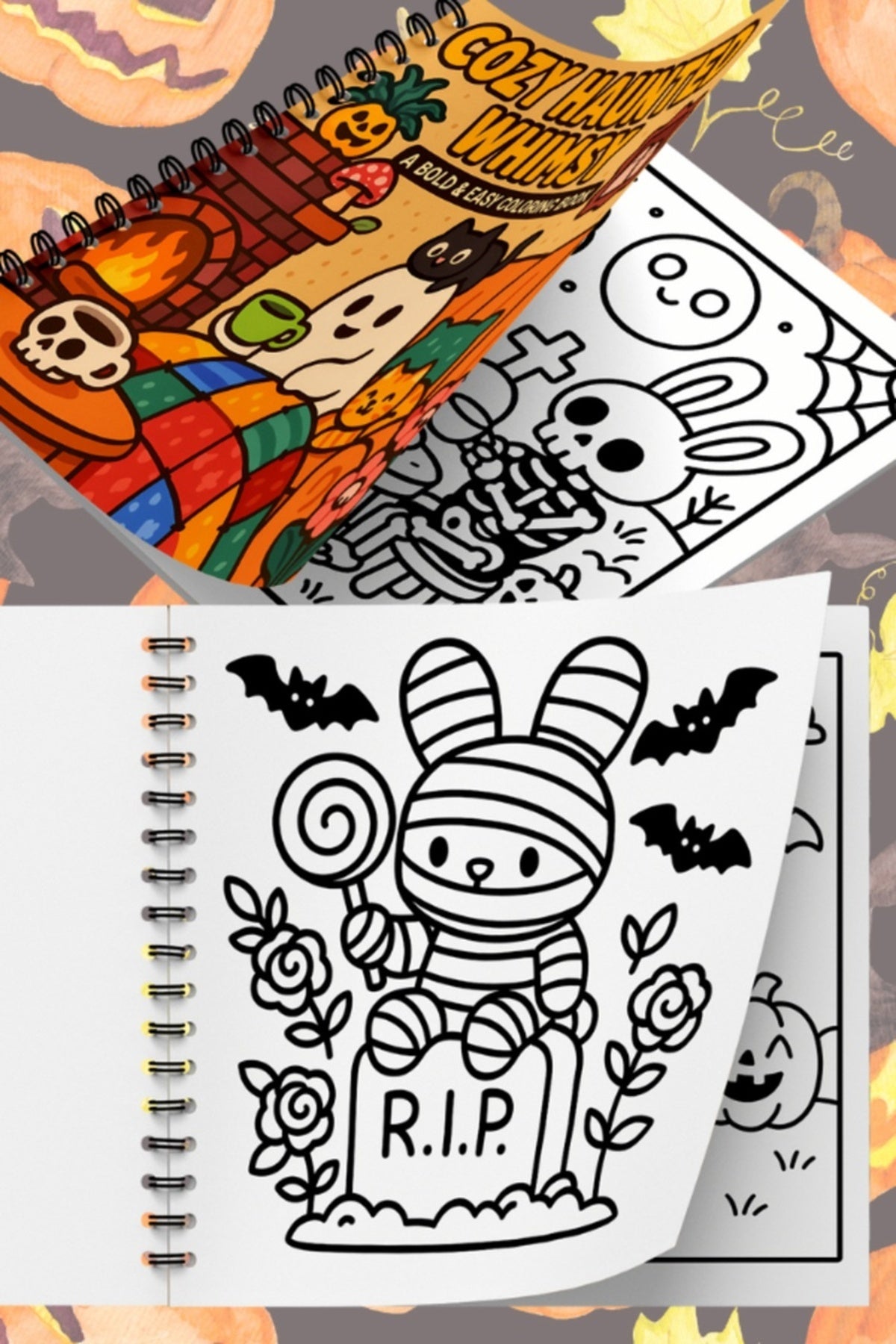 Cozy Haunted Whimsy Bold And Easy 20x20 Cm Büyük Boyama Kitabı, Çocuklar Ve Yetişkinler İçin