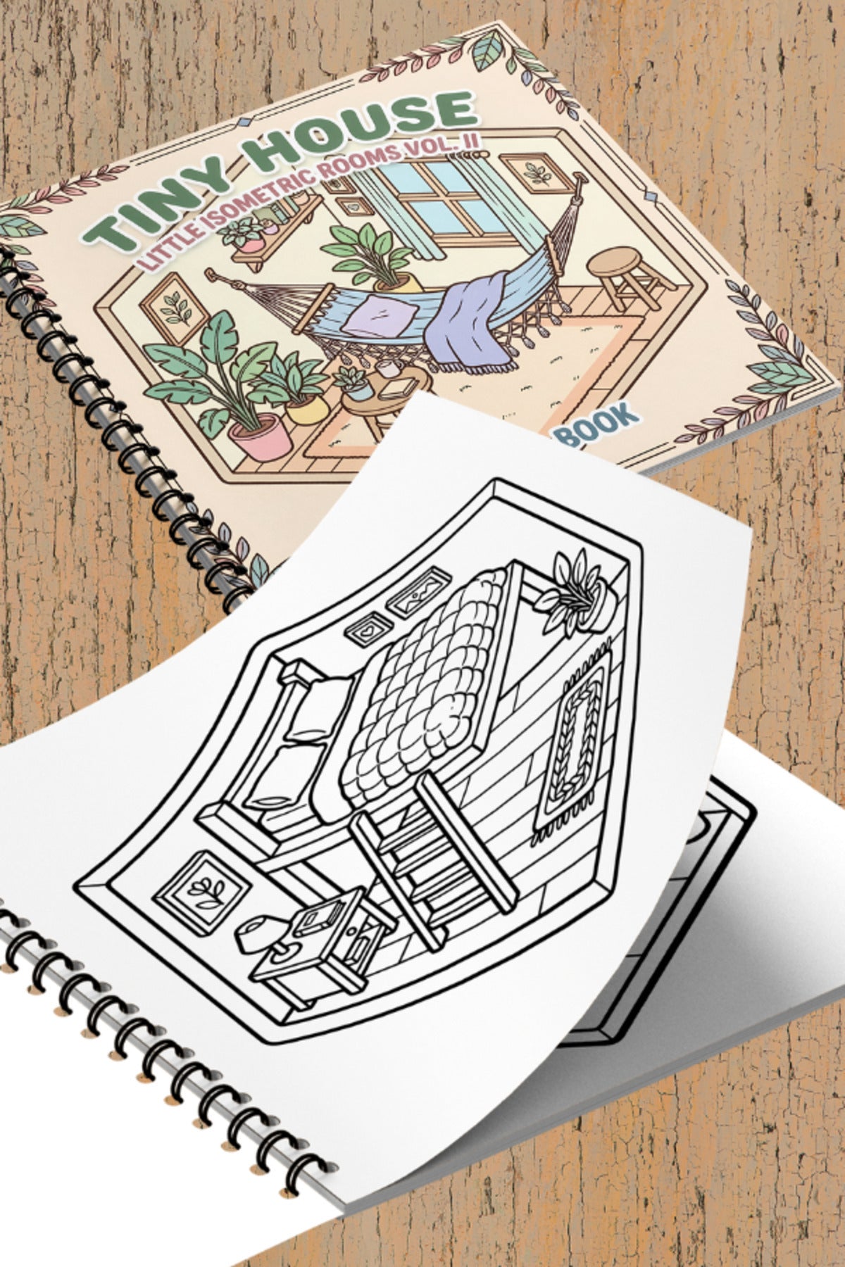 Little Tiny Isometric Rooms II – 20x20 cm Büyük Boyama Kitabı, Çocuklar ve Yetişkinler İçin