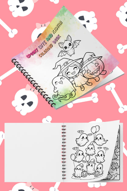 Halloween Spooky Cute And Kawaii Bold And Easy 20 x 20 Cm Büyük Boyama Kitabı