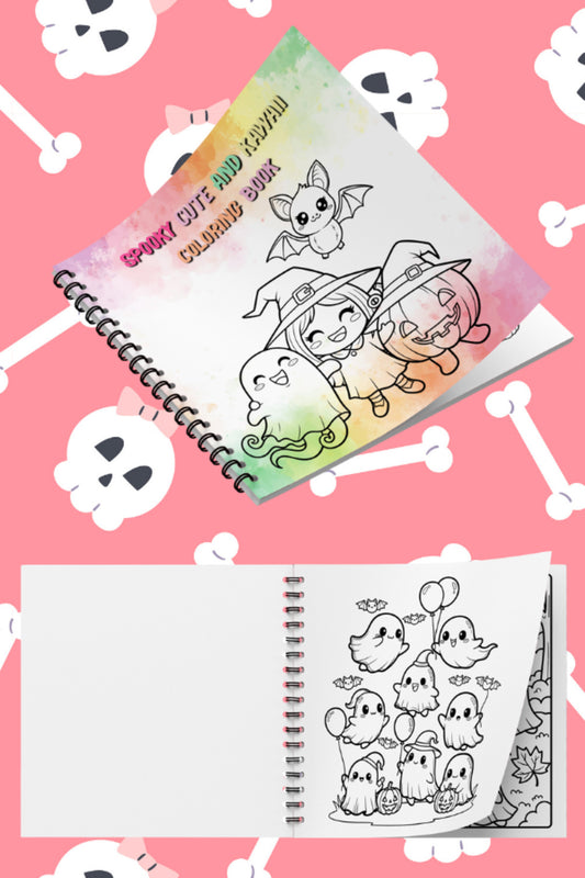 Halloween Spooky Cute And Kawaii Bold And Easy 20 x 20 Cm Büyük Boyama Kitabı
