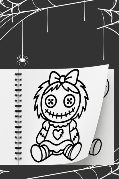 Creepy Doll Collection Bold And Easy 20x20 Cm Büyük Boyama Kitabı Çocuklar Yetişkinler