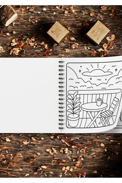 Cozy Spaces Bold And Easy – 20x20 cm Büyük Boyama Kitabı, Çocuklar ve Yetişkinler İçin
