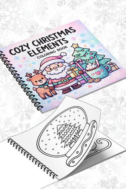 Yılbaşı Cozy Christmas Elements 20x20 Cm Büyük Boyama Kitabı, Çocuklar Ve Yetişkinler İçin