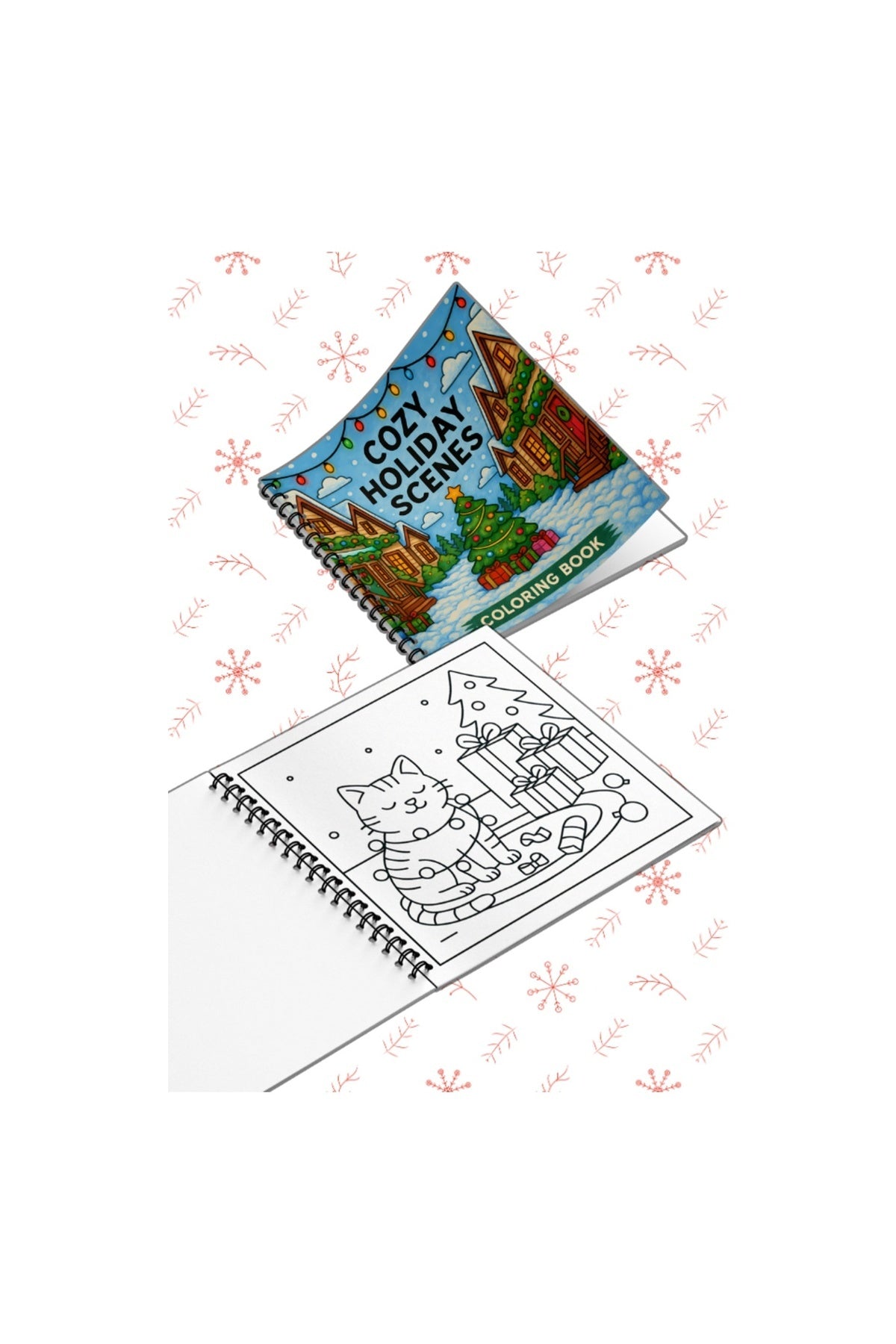 Yılbaşı Cozy Holiday Scenes Bold And Easy 20x20 Cm Büyük Boyama Kitabı, Çocuklar Yetişkinler