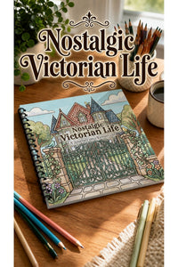 Vintage Nostalgic Victorian Life 20x20 Cm Büyük Boyama Kitabı, Çocuklar Ve Yetişkinlere