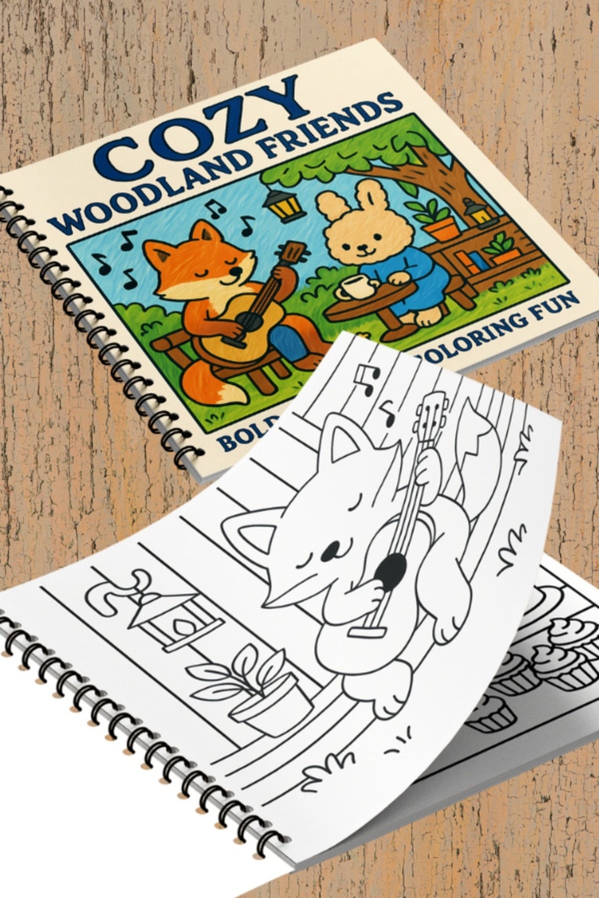 Cozy Woodland Friends Bold And Easy 20x20 Cm Büyük Boyama Kitabı, Çocuklar Ve Yetişkinlere