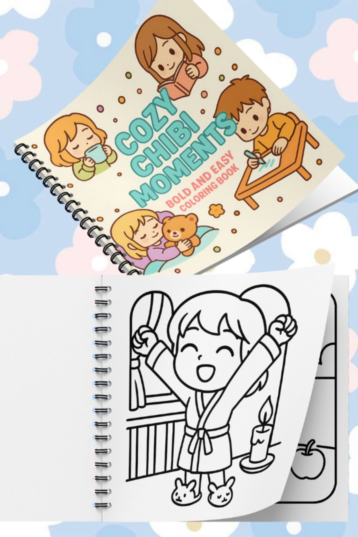 Cozy Anime Chibi Moments Bold And Easy 20x20 Cm Büyük Boyama Kitabı, Çocuklar Ve Yetişkinlere