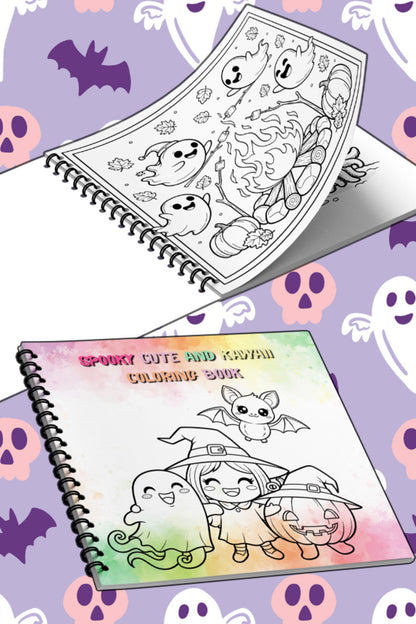 Halloween Spooky Cute And Kawaii Bold And Easy 20 x 20 Cm Büyük Boyama Kitabı