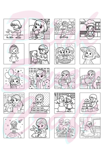 Girls Moments Bold And Easy 20 x 20 Cm Büyük Boyama Kitabı