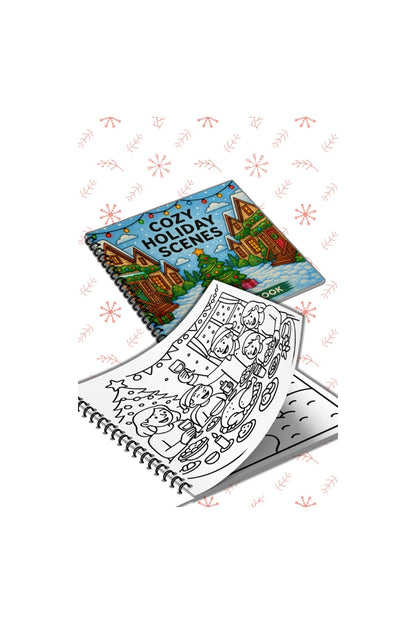 Yılbaşı Cozy Holiday Scenes Bold And Easy 20x20 Cm Büyük Boyama Kitabı, Çocuklar Yetişkinler