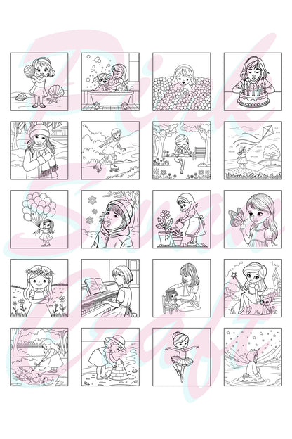 Girls Moments Bold And Easy 20 x 20 Cm Büyük Boyama Kitabı
