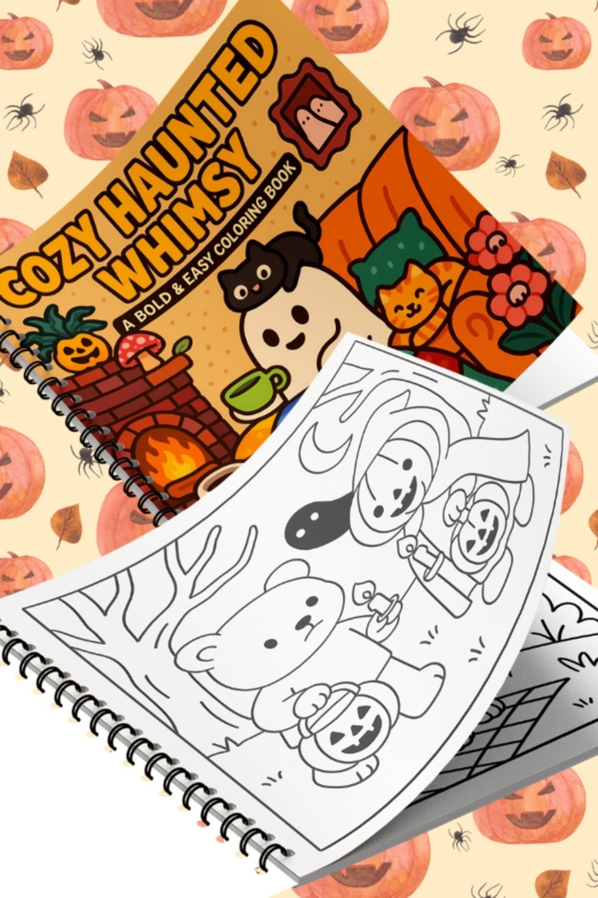 Cozy Haunted Whimsy Bold And Easy 20x20 Cm Büyük Boyama Kitabı, Çocuklar Ve Yetişkinler İçin
