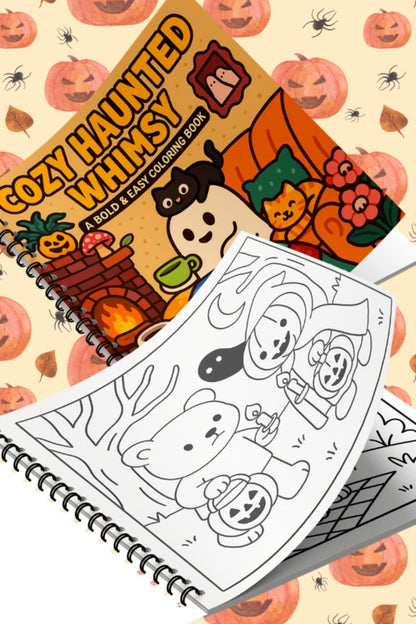Cozy Haunted Whimsy Bold And Easy 20x20 Cm Büyük Boyama Kitabı, Çocuklar Ve Yetişkinler İçin