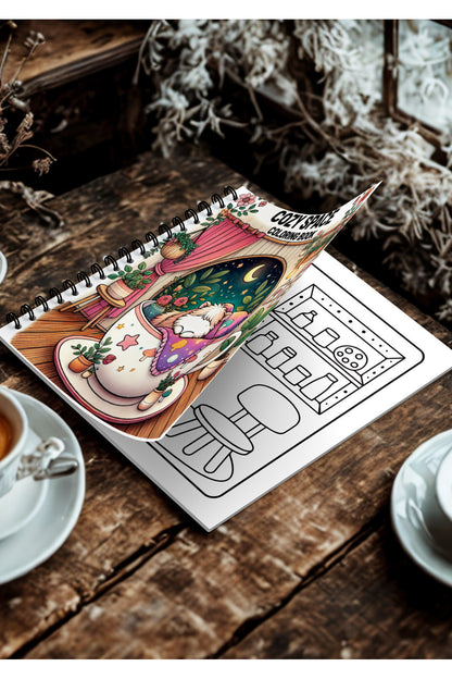 Cozy Spaces Bold And Easy – 20x20 cm Büyük Boyama Kitabı, Çocuklar ve Yetişkinler İçin