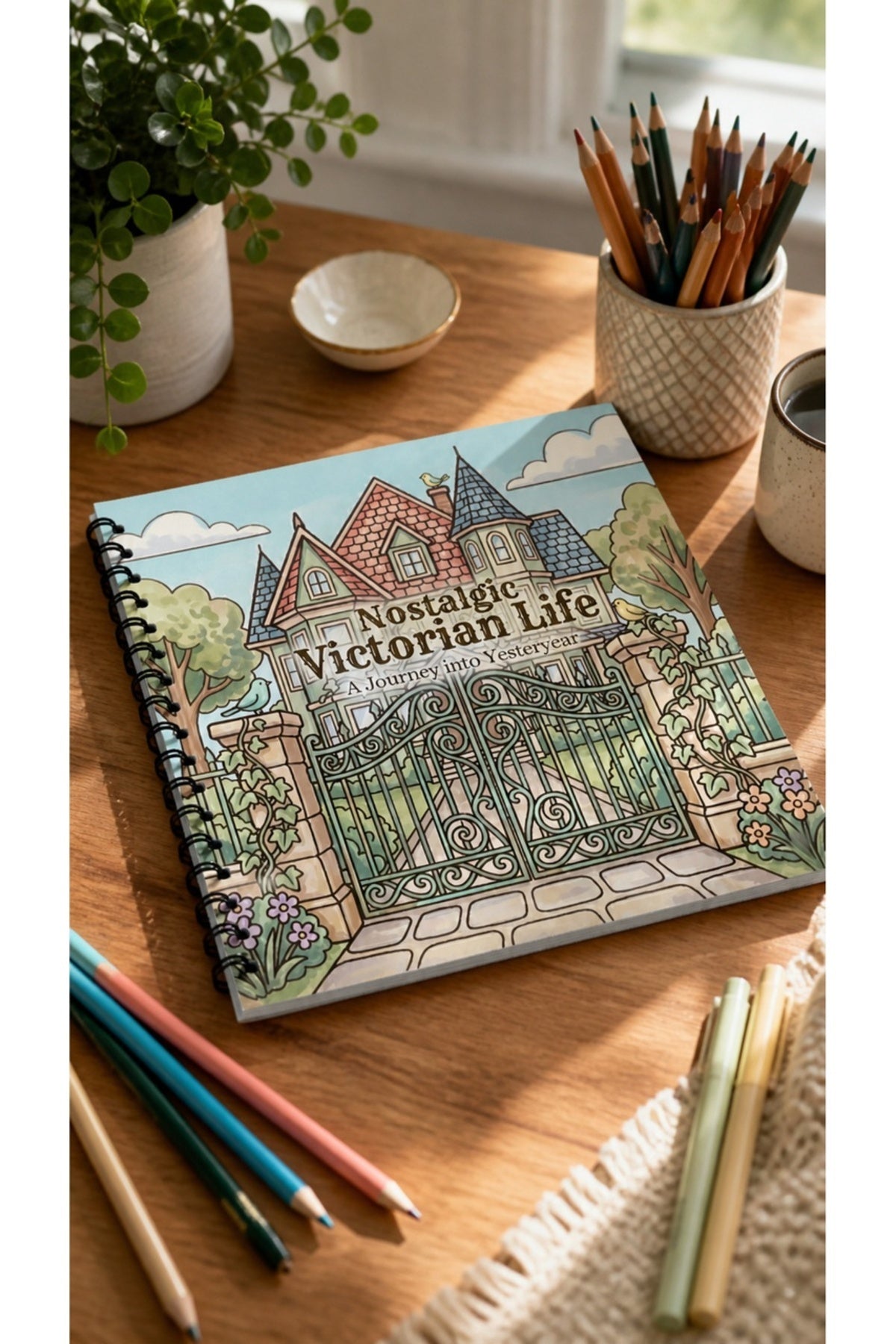 Vintage Nostalgic Victorian Life 20x20 Cm Büyük Boyama Kitabı, Çocuklar Ve Yetişkinlere