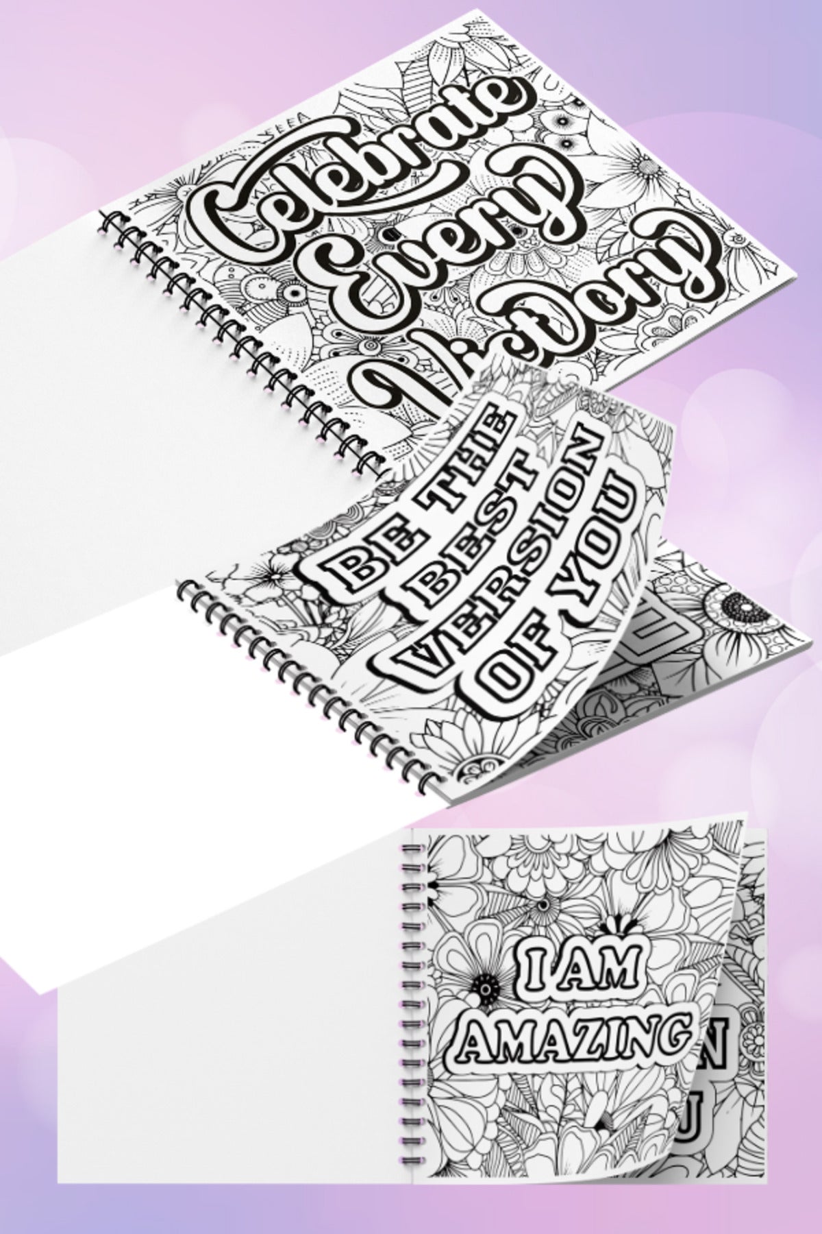 Mandala Manifest Words Bold And Easy – 20x20 cm Büyük Boyama Kitabı, Çocuklar ve Yetişkinler İçin