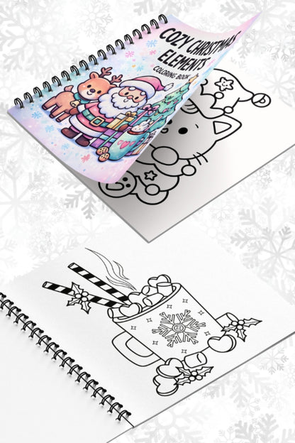 Yılbaşı Cozy Christmas Elements 20x20 Cm Büyük Boyama Kitabı, Çocuklar Ve Yetişkinler İçin