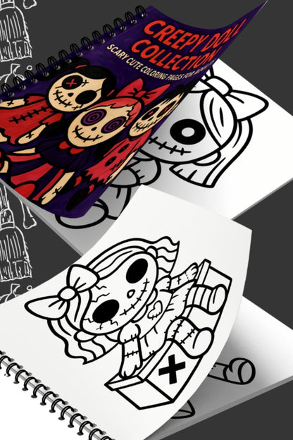 Creepy Doll Collection Bold And Easy 20x20 Cm Büyük Boyama Kitabı Çocuklar Yetişkinler