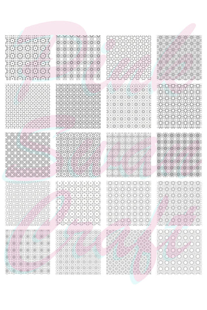 Geometrik Patternler 20 x 20 Cm Büyük Boyama Kitabı