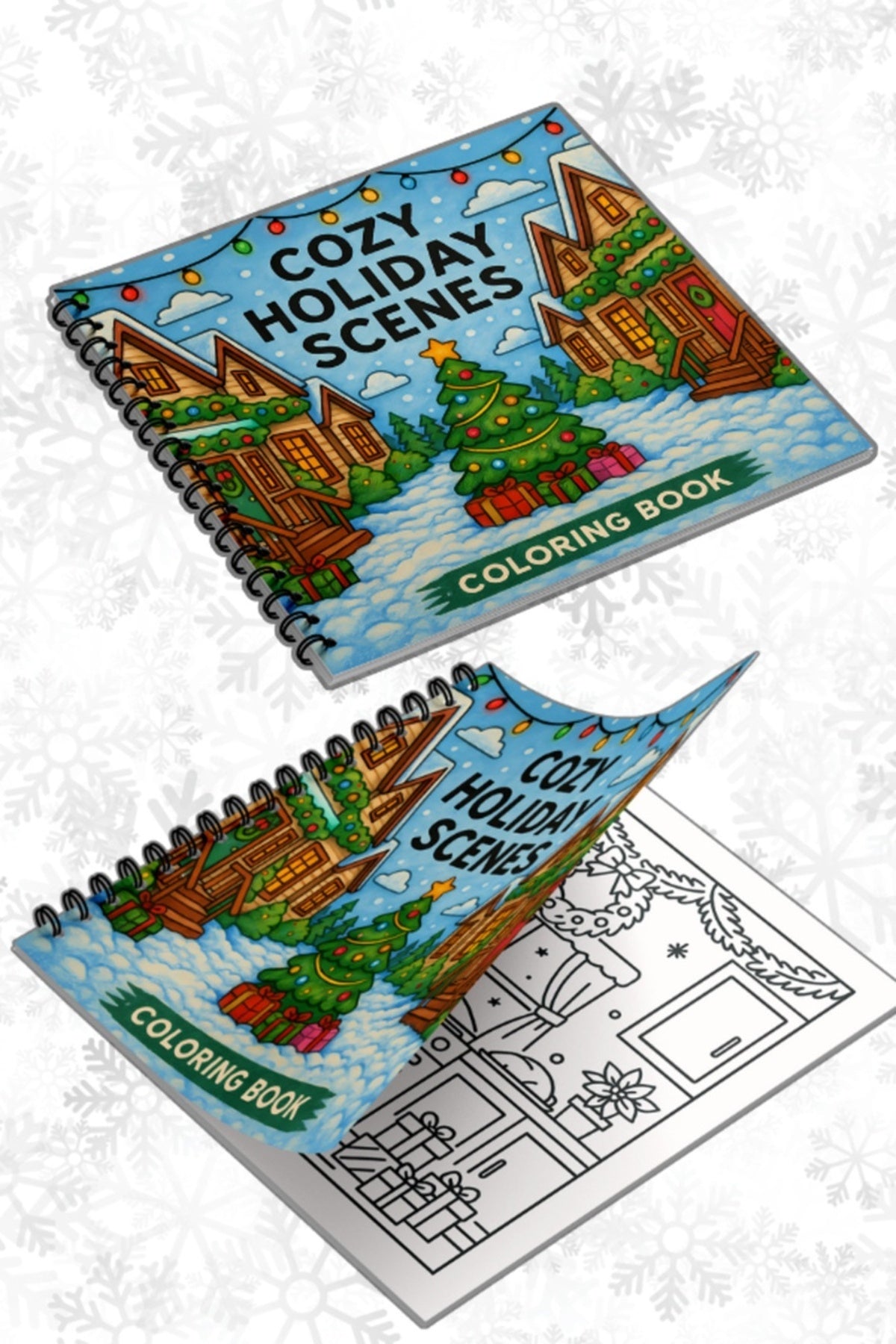 Yılbaşı Cozy Holiday Scenes Bold And Easy 20x20 Cm Büyük Boyama Kitabı, Çocuklar Yetişkinler