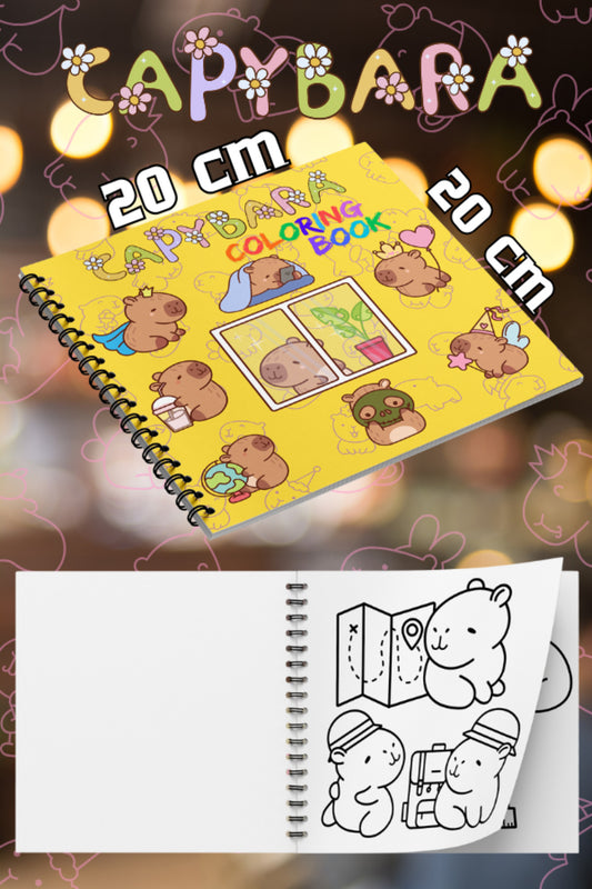 Kapibara (Capybara) Bold And Easy 20 x 20 Cm Büyük Boyama Kitabı
