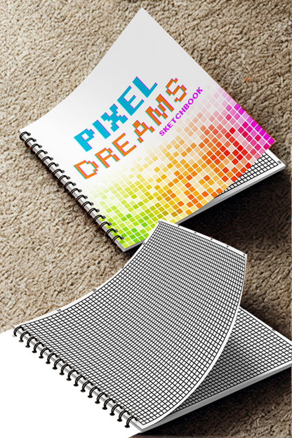 Pixel Dreams Skecth Book 20 X 20 Cm 50x50 Kareli Pixel Art, Eskiz, Çizim Ve Boyama Kitabı