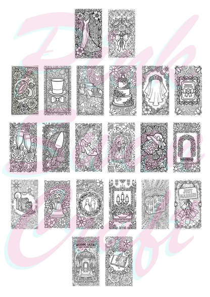 Vintage Wedding: A Timeless Love Story Boyama Kitabı - Çanta / Cep Boy - 10x20 cm