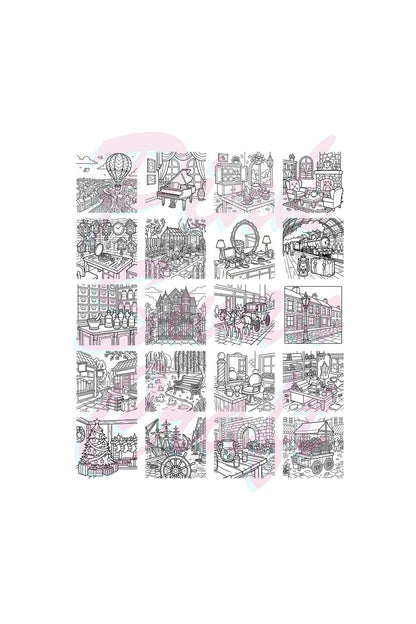 Vintage Nostalgic Victorian Life 20x20 Cm Büyük Boyama Kitabı, Çocuklar Ve Yetişkinlere