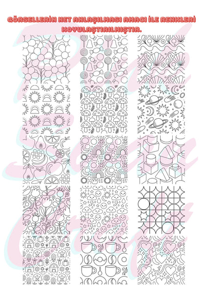 Easy Shape Patterns Trace Sketch Color Boyama Kitabı 20x20 cm 30 Görsel
