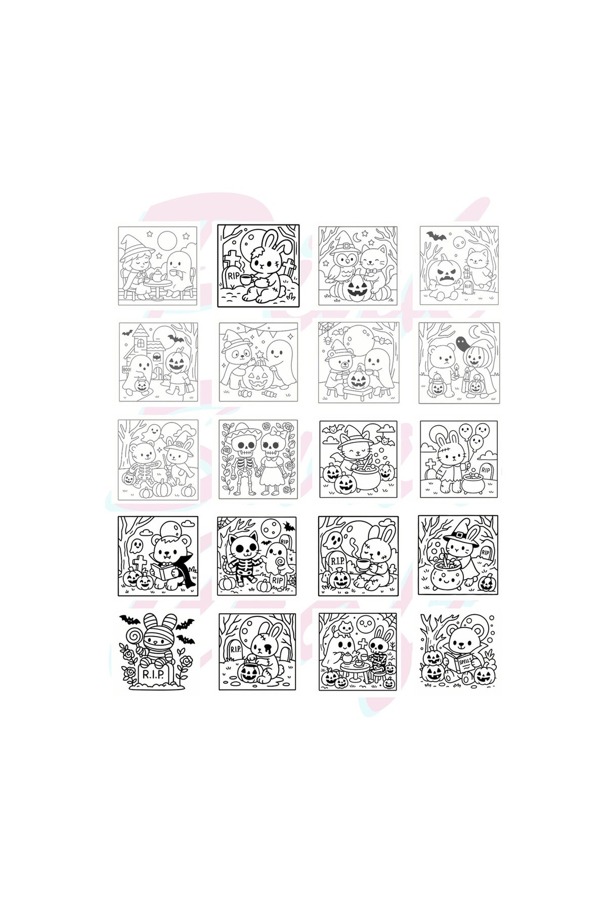 Cozy Haunted Whimsy Bold And Easy 20x20 Cm Büyük Boyama Kitabı, Çocuklar Ve Yetişkinler İçin