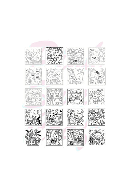 Cozy Haunted Whimsy Bold And Easy 20x20 Cm Büyük Boyama Kitabı, Çocuklar Ve Yetişkinler İçin