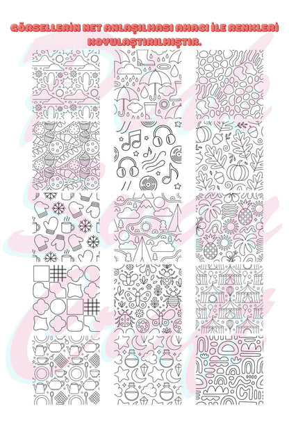 Easy Shape Patterns Trace Sketch Color Boyama Kitabı 20x20 cm 30 Görsel