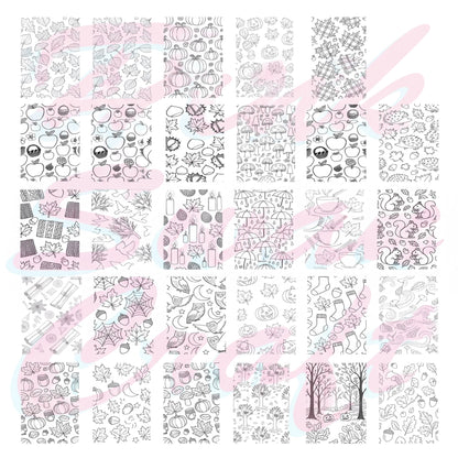 Autumn Pattern Cozy Motifs 10x20 cm Cep Boy Boyama Kitabı