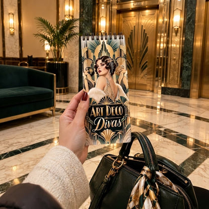 Art Deco Divas – Vintage Kadın Figürleri 10x20 Cep Çanta Boy BoyBoyama Kitabı