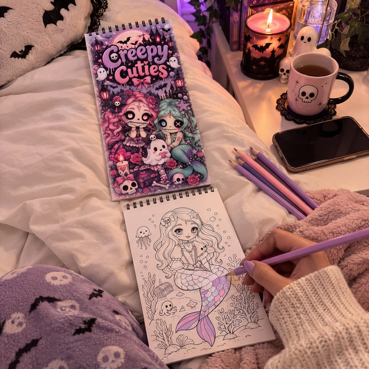 Creepy Cuties Korkunç Sevimli 10x20 cm Cep / Çanta Boy Boyama Kitabı