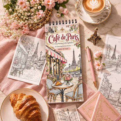 Café de Paris – Paris Kafeleri Temalı Bold & Easy Boyama Kitabı | 10x20 cm