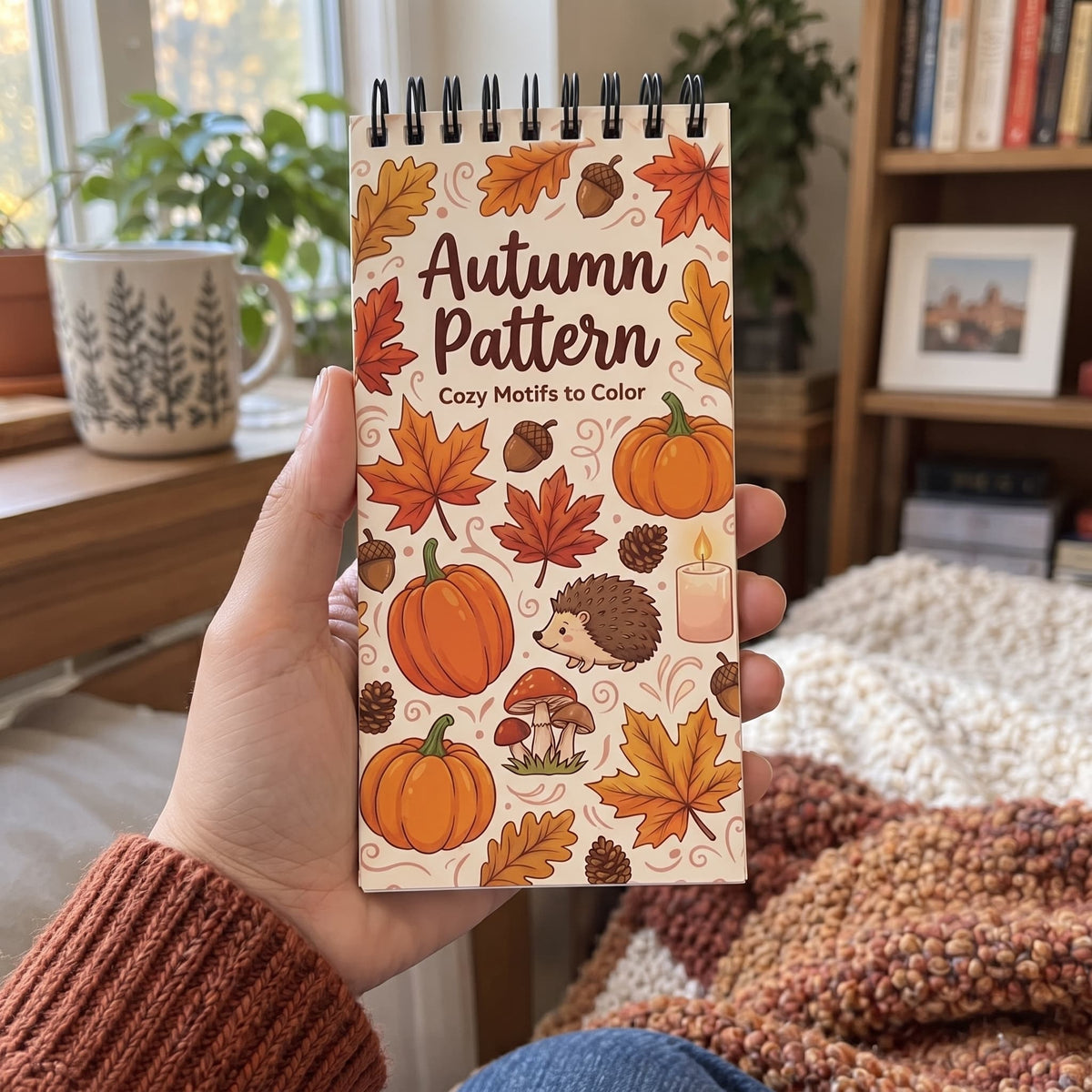 Autumn Pattern Cozy Motifs 10x20 cm Cep Boy Boyama Kitabı