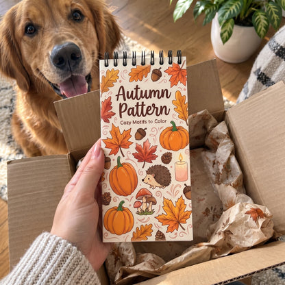 Autumn Pattern Cozy Motifs 10x20 cm Cep Boy Boyama Kitabı